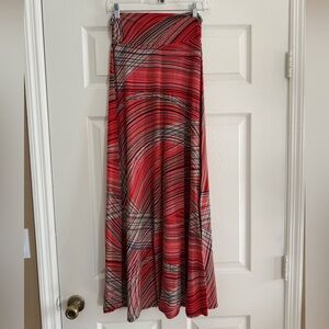 Red and Black Maxi Skirt